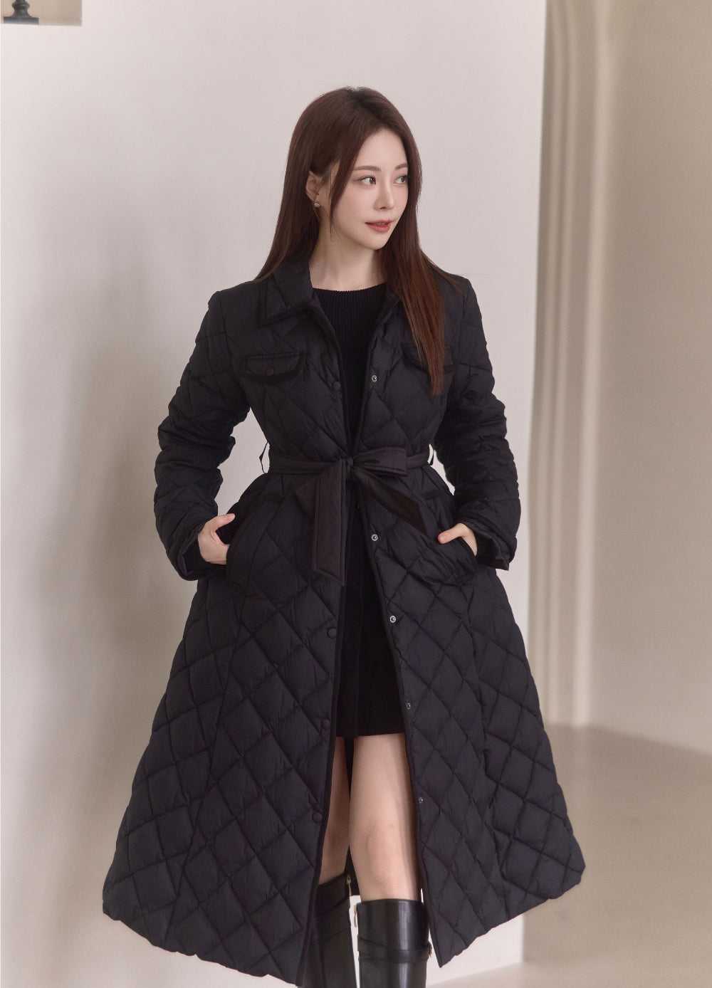 Diamond Quilting Padded Coat – Loar US