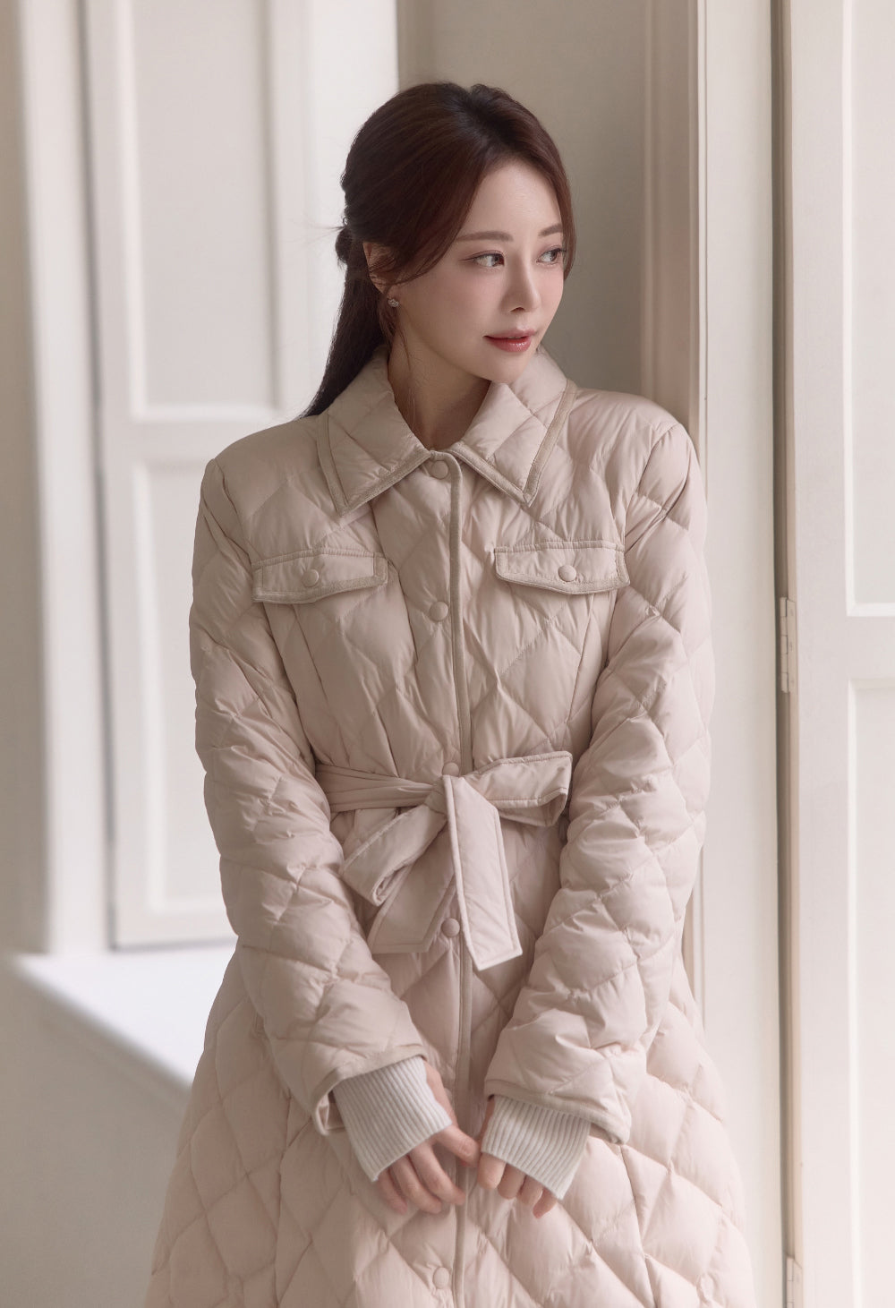 Diamond Quilting Padded Coat