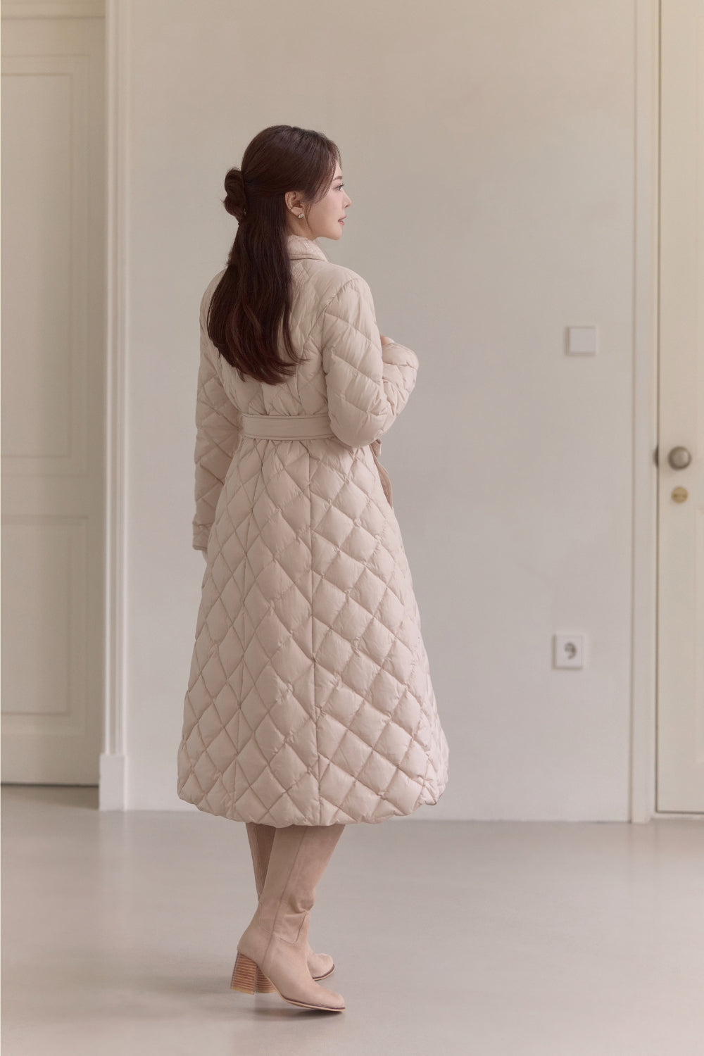 Diamond Quilting Padded Coat