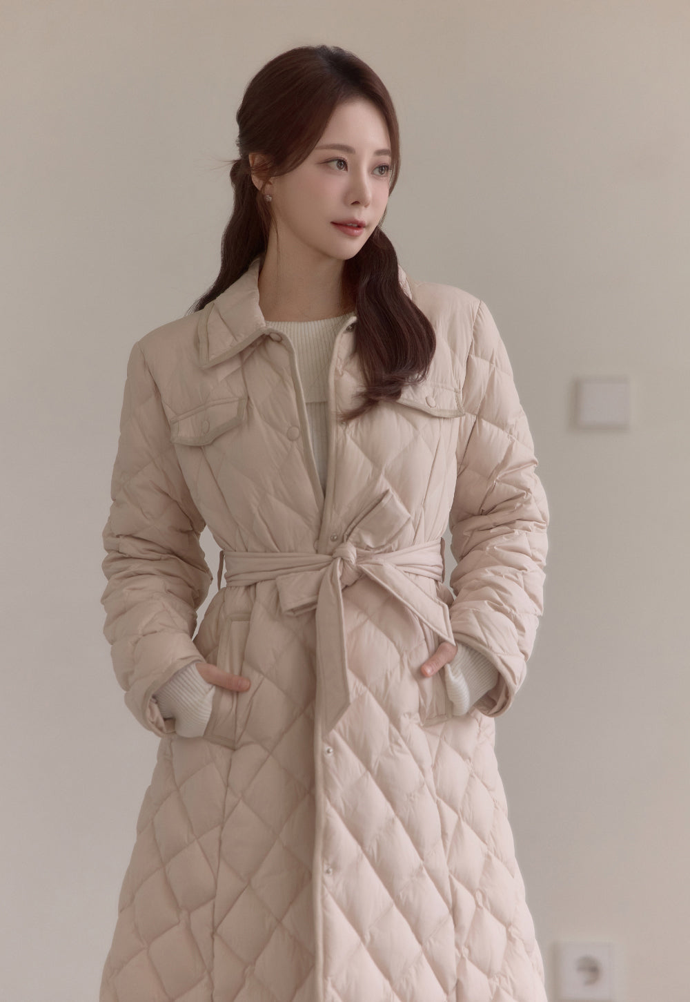 Diamond Quilting Padded Coat