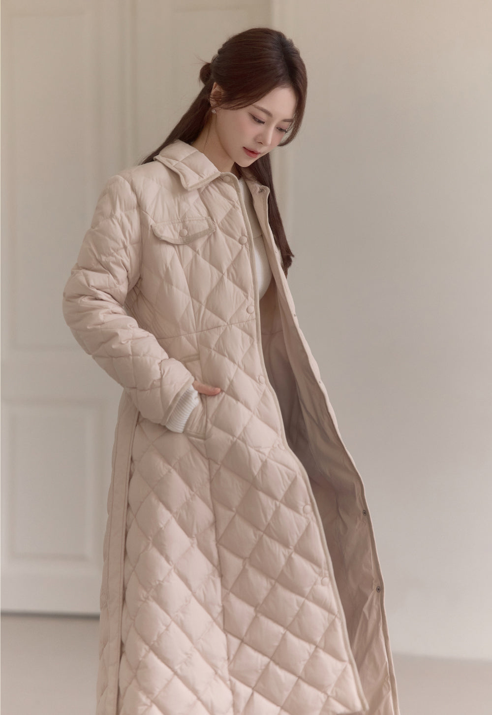 Diamond Quilting Padded Coat