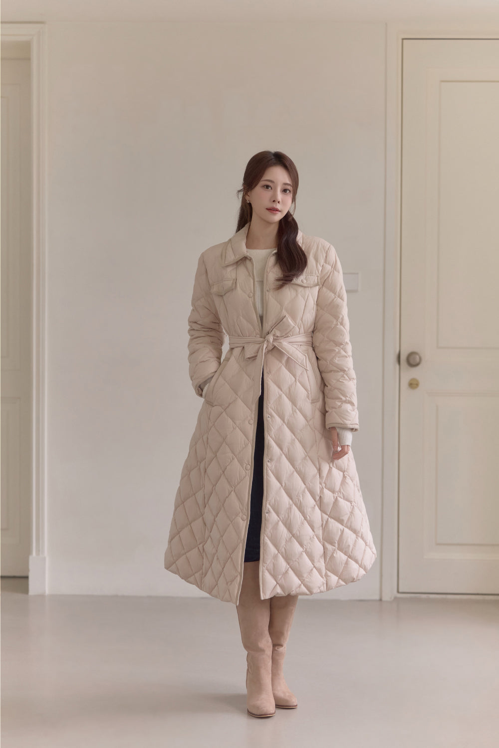 Diamond Quilting Padded Coat