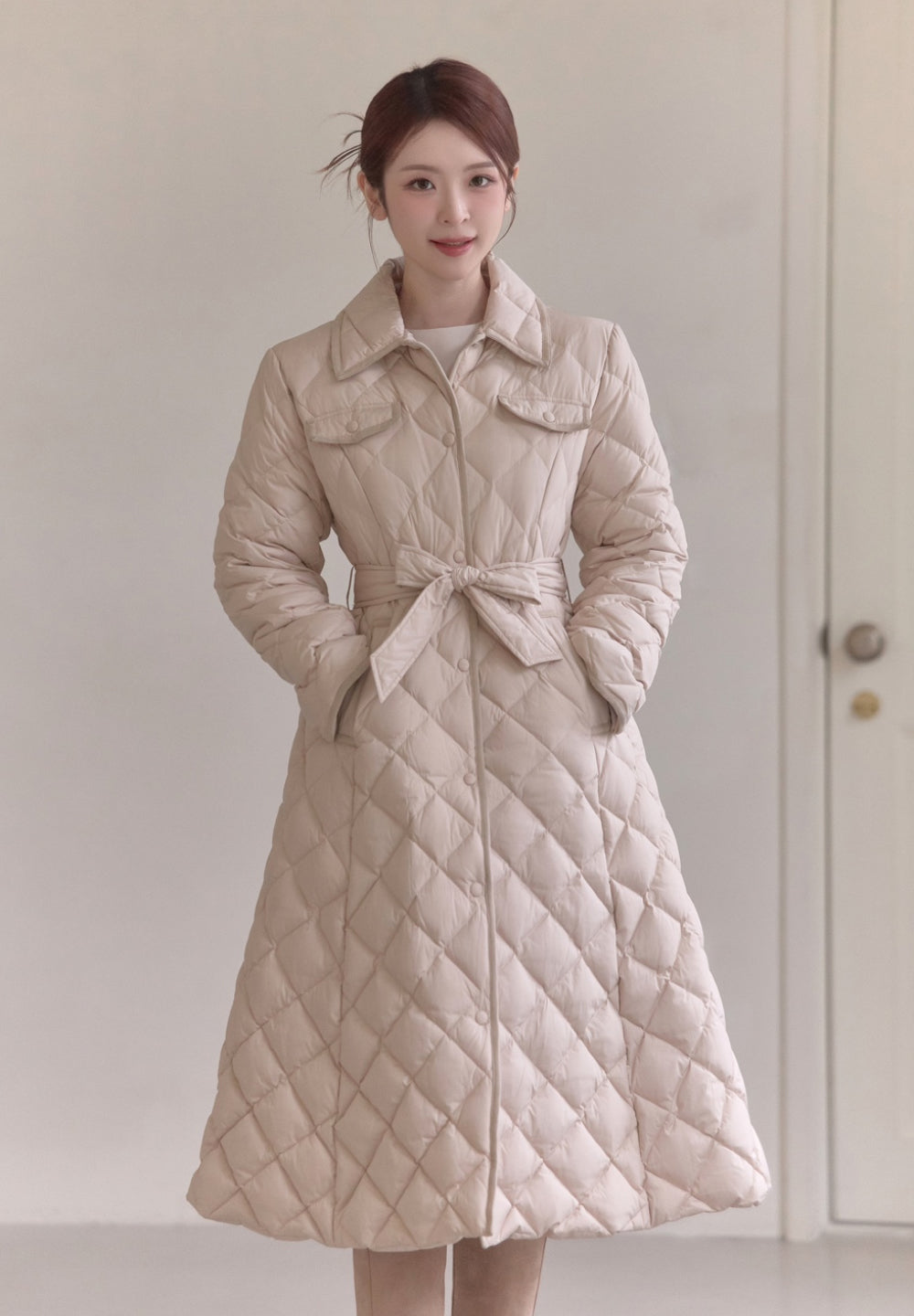 Diamond Quilting Padded Coat