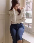 Soft Angora Off-Shoulder knitwear