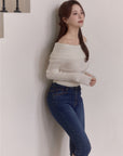 Soft Angora Off-Shoulder knitwear