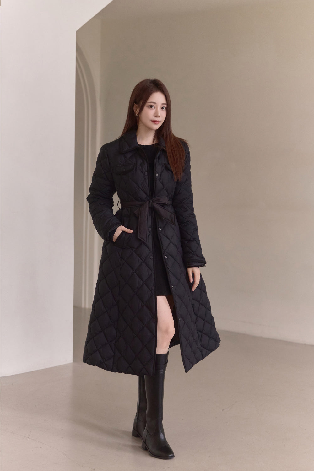 Diamond Quilting Padded Coat – Loar US