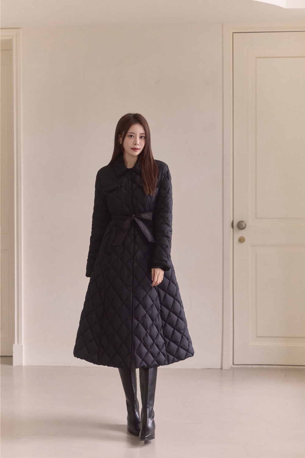 Diamond Quilting Padded Coat – Loar US