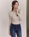 Soft Angora Off-Shoulder knitwear