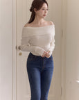 Soft Angora Off-Shoulder knitwear