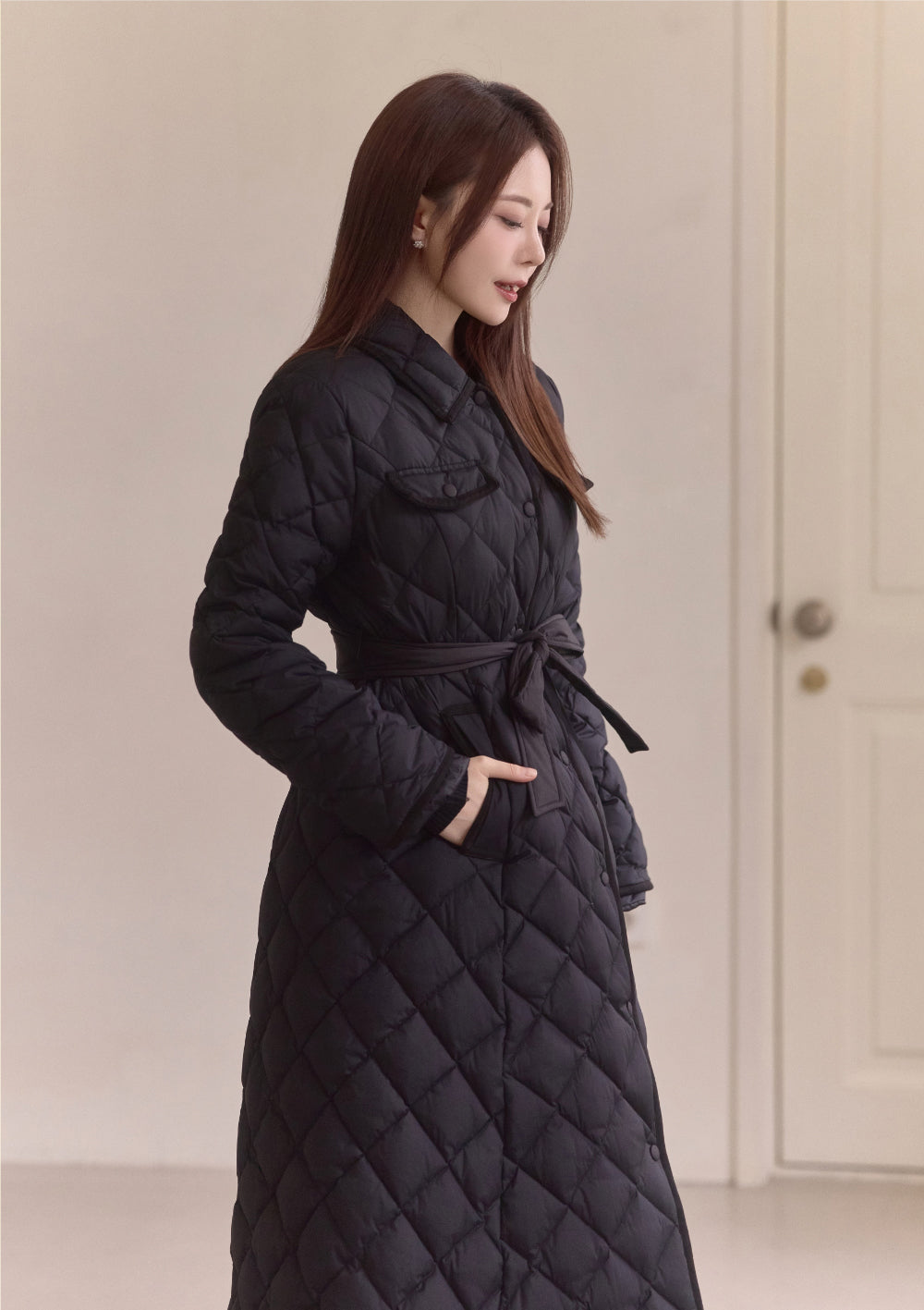 Diamond Quilting Padded Coat – Loar US