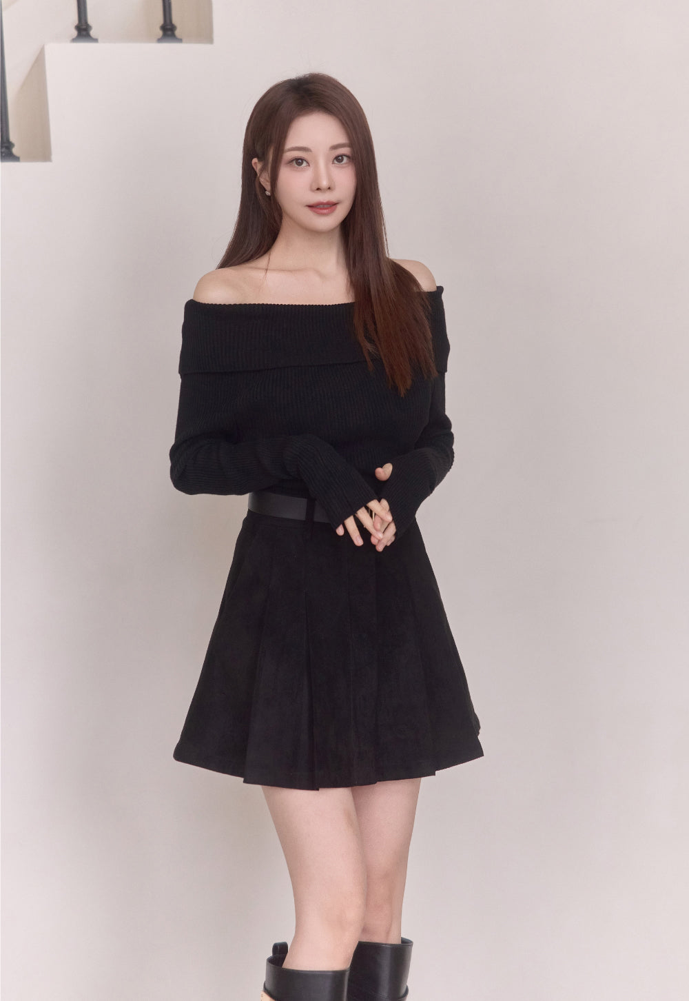 Soft Angora Off-Shoulder knitwear