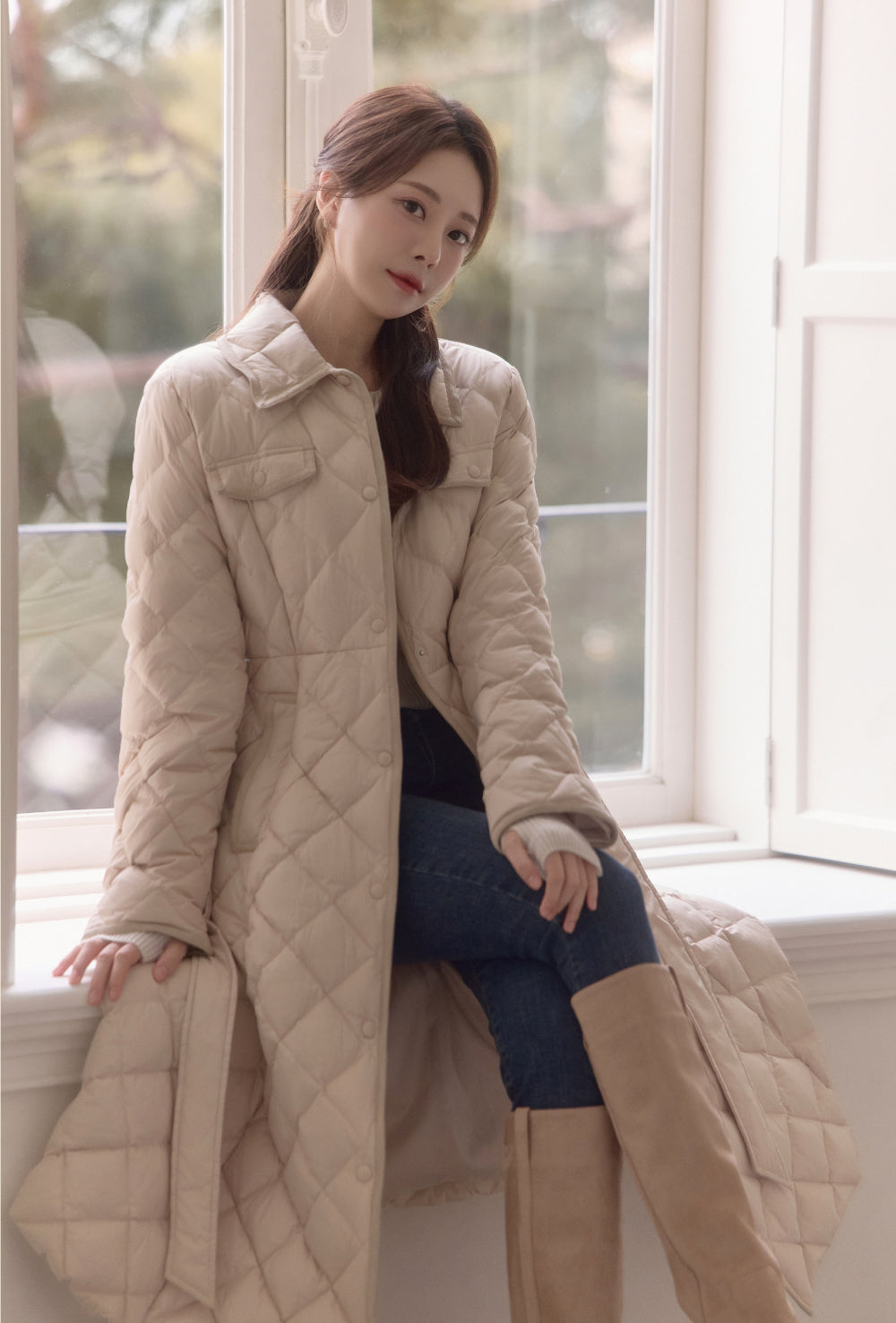 Diamond Quilting Padded Coat