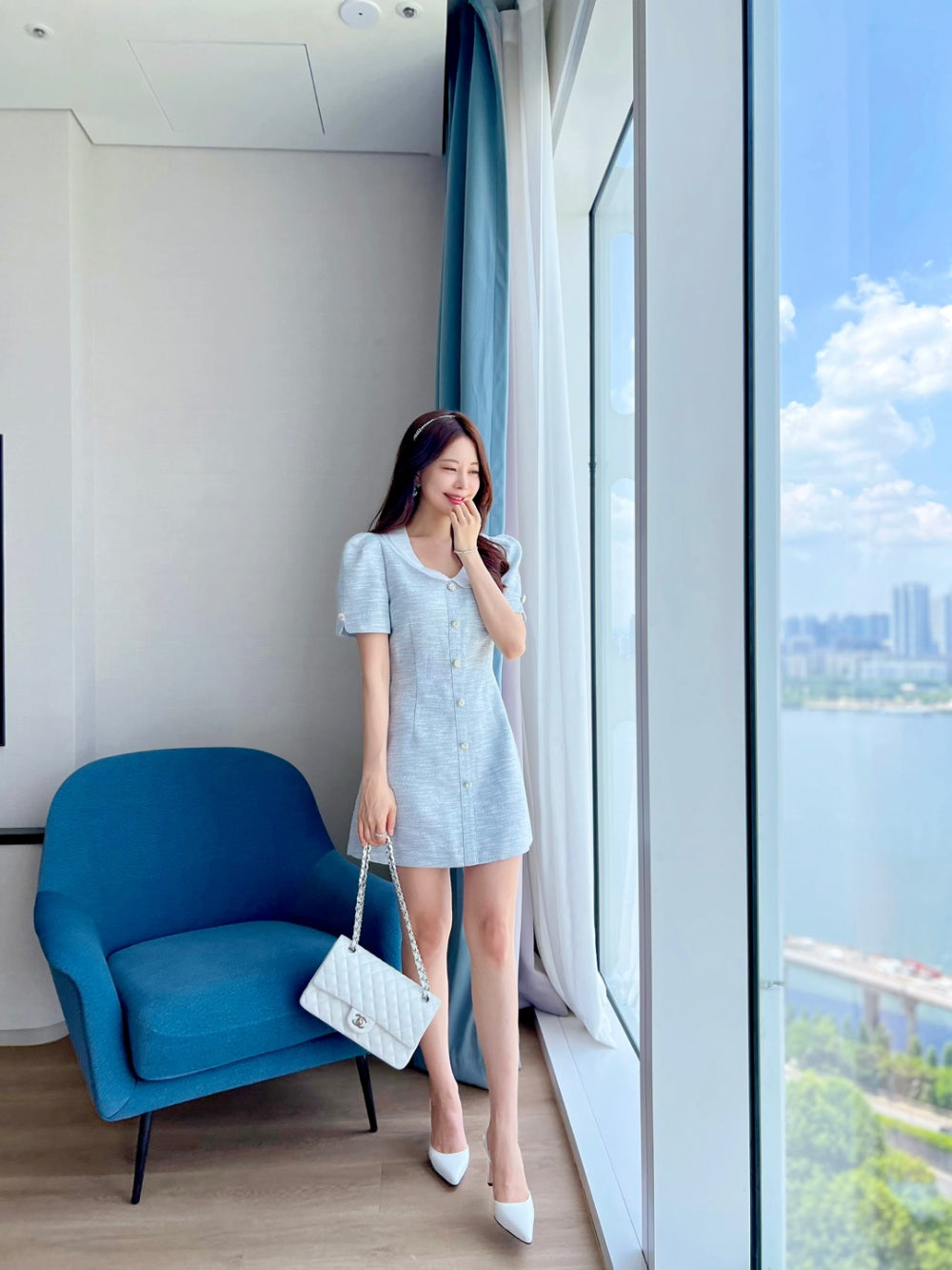 chiffon collar dress ASOS DESIGN Curve chiffon short sleeve collar midi dress in black
