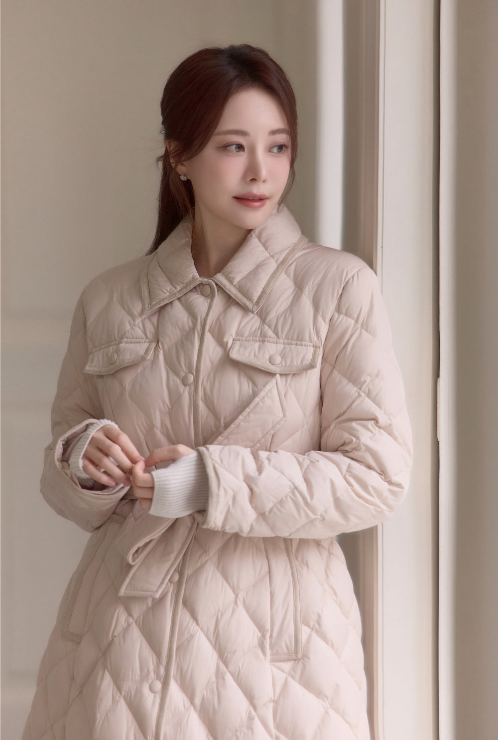 Diamond Quilting Padded Coat