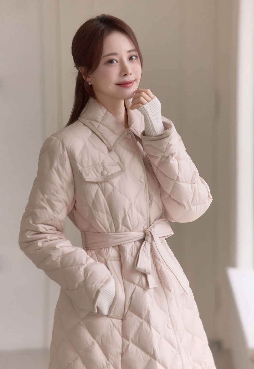 Diamond Quilting Padded Coat