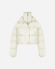 Detachable Knit Collar Short Puffer