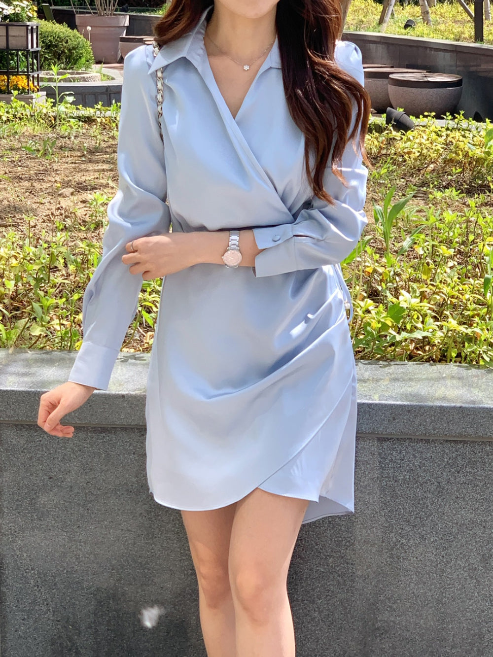 Silky Wrap Dress