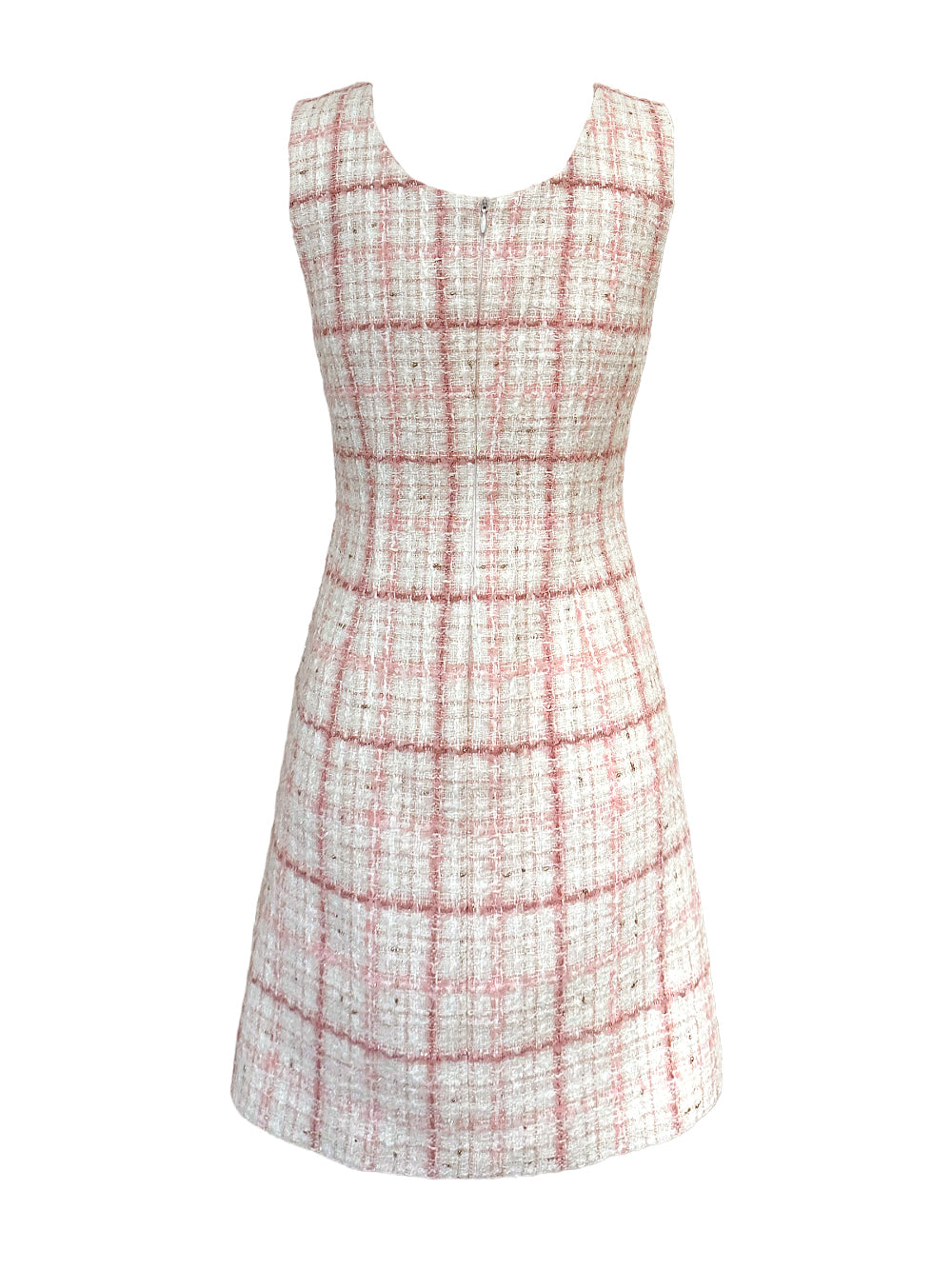 Premium Tweed Check-Pattern Dress