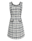 Premium Tweed Check-Pattern Dress