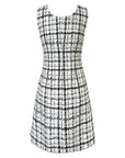 Premium Tweed Check-Pattern Dress