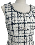 Premium Tweed Check-Pattern Dress