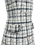 Premium Tweed Check-Pattern Dress