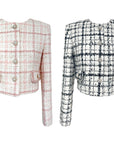 Premium Tweed Check-Pattern Jacket