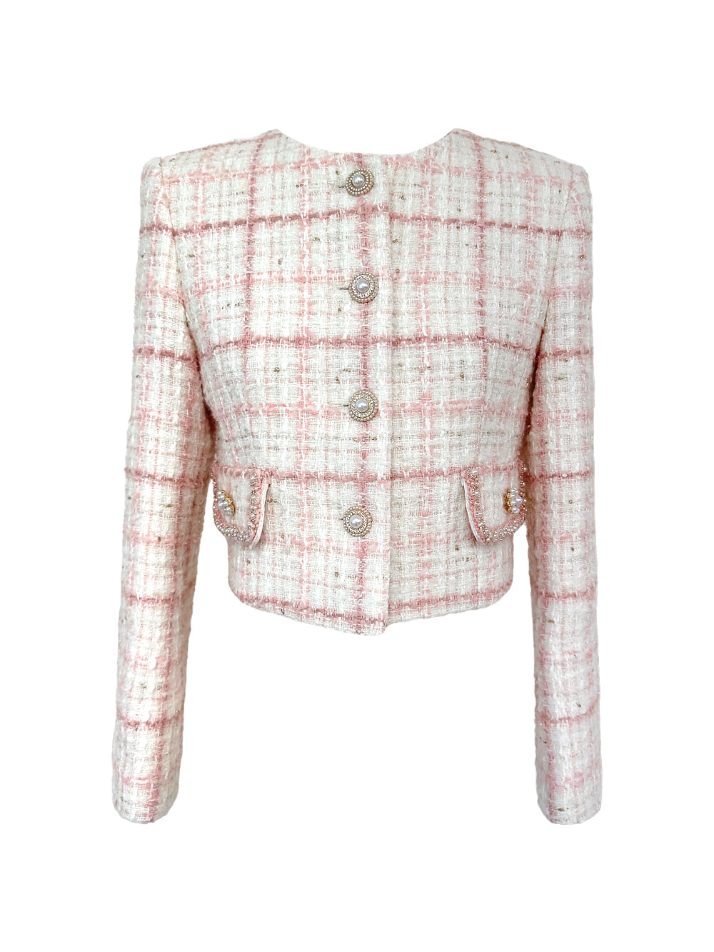 Premium Tweed Check-Pattern Jacket