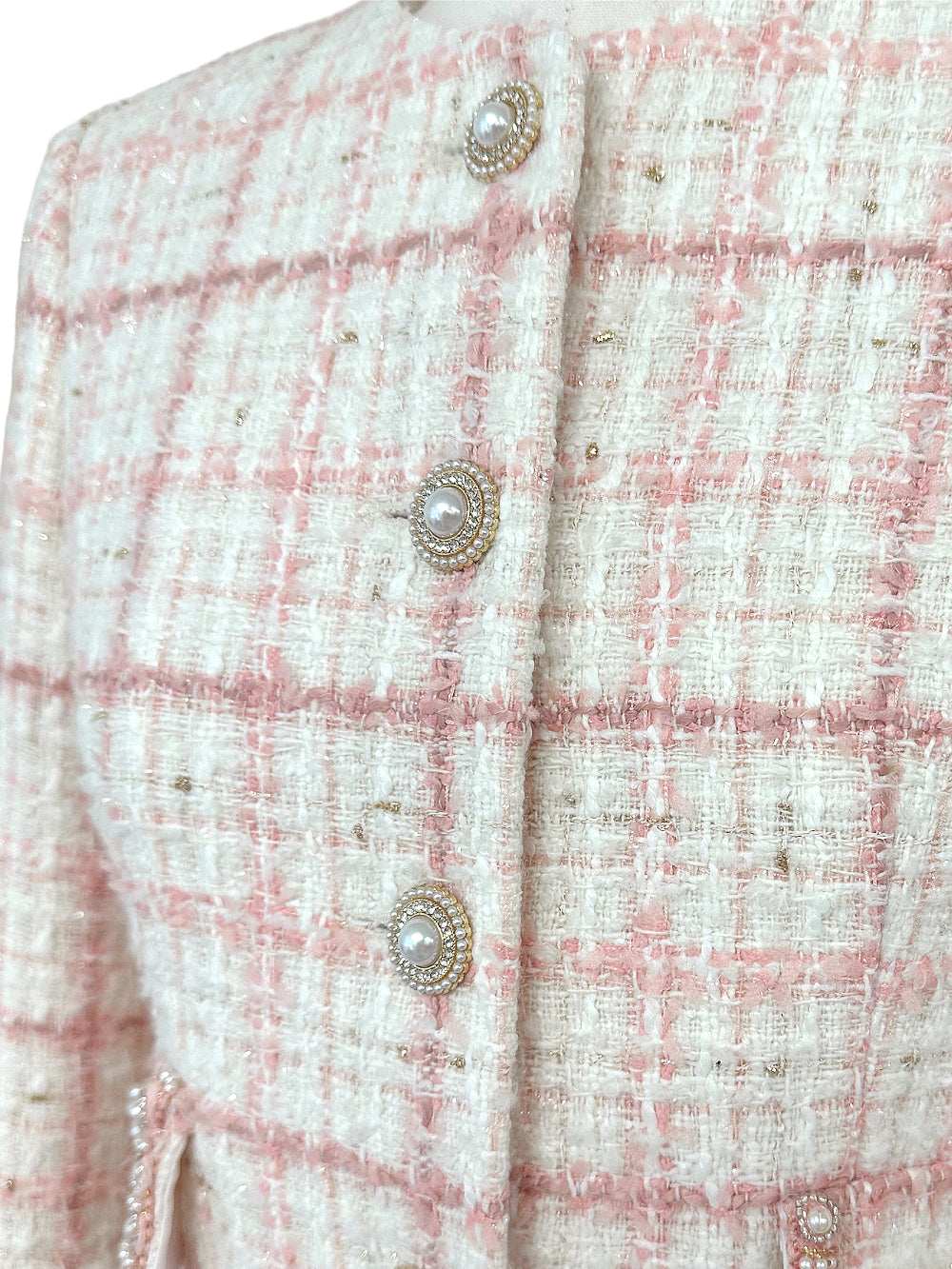 Premium Tweed Check-Pattern Jacket